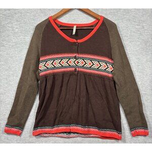 Hanna Andersson Girls Sweater M Cardigan Brown Button‎